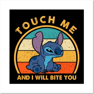 Retro Touch Me and I Will Bite You Stitch Posters and Art